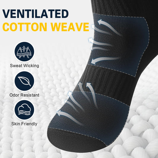 FEWTUR Thermal Socks for Men and Women: 5 Pairs Winter Socks for Running Hiking, Warm Cotton Socks for Outdoor Work (Dark Grey, 9-11)