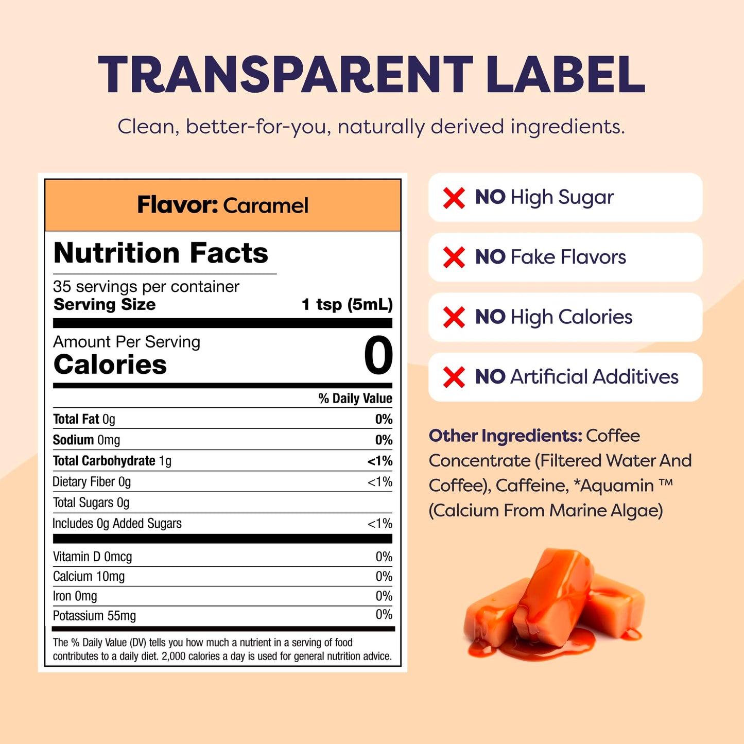 Javvy Coffee Concentrate - Cold Brew Coffee, Perfect for Hot or Iced Instant Coffees, Hot Drinks, Cold Brew Concentrate, 35 Servings - Caramel