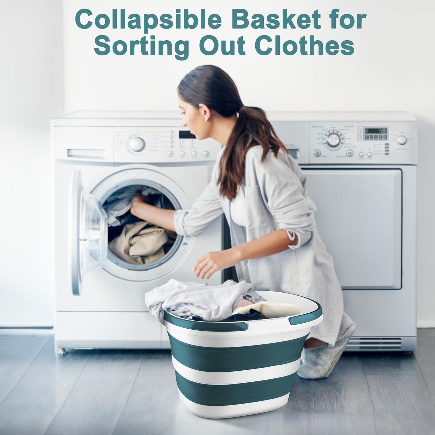 Collapsible Bucket for Cleaning, 4.2 Gallons Mop Bucket with Handle for Floor Window Car Washing, Silicone Ice Buckets for Parties Camping Fishing Beach, RV Laundry Storage Household Cleaning Supplies