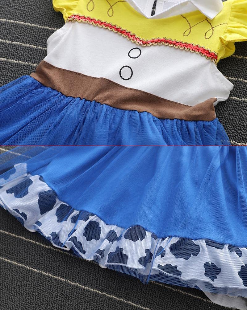 Dressy Daisy Cowgirl Tulle Dress for Baby Girls Halloween Fancy Party Costume Summer Outfits Size 12-24 Months Blue, Style 25