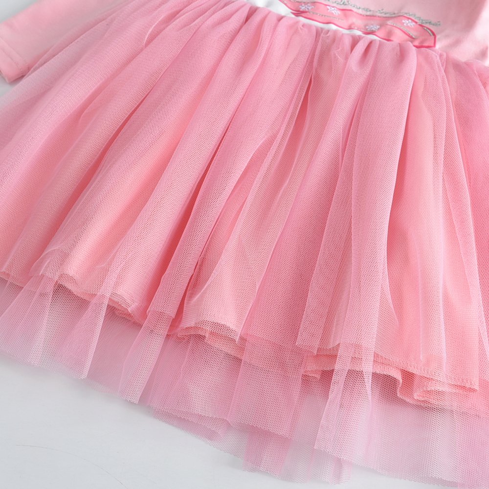DXTON Little Girl Children Kid Long Sleeve Flower Birthday Dresses LH4570-6T