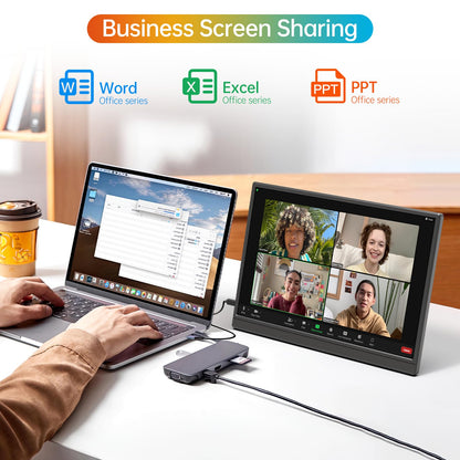 15.6inch Portable Monitor,1080P USB-C HDMI Second External Monitor for Laptop,PC,Mac Phone,PS,Xbox,Swich,IPS Ultra-Thin Zero Frame Gaming Display/Premium Smart Cover