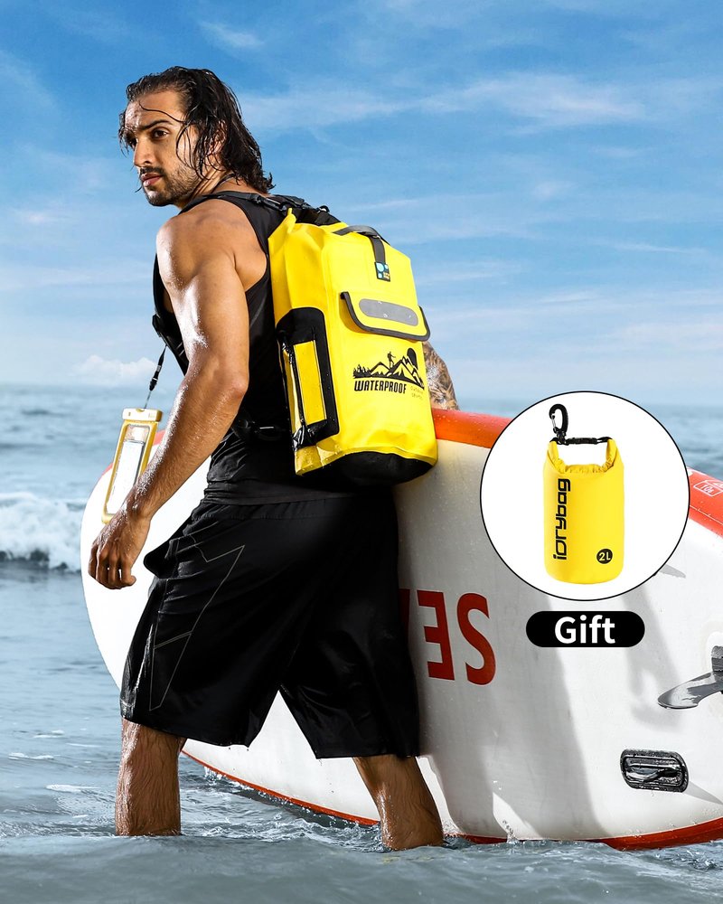 IDRYBAG 30L Waterproof Floating Backpack, Dry Bag for Men, Water Resistant Kayak, Hiking, Camping