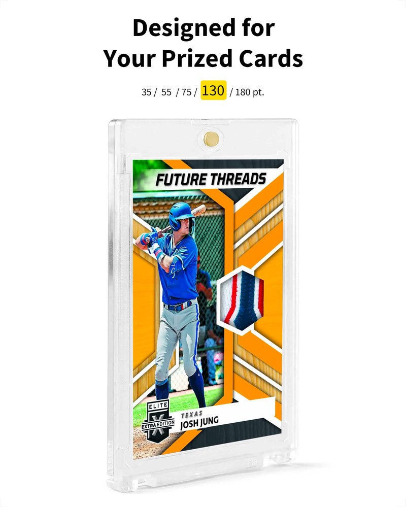 HYARUAT 130pt Magnetic Card Holders for Trading Cards - 5 Pack White Clear One Touch Hard Cases with Stronger Magnet, UV Protection