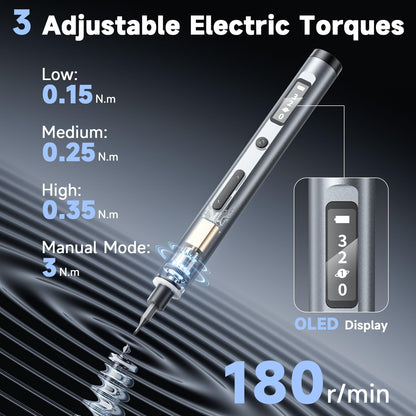 Faireach 65-IN-1 Mini Electric Screwdriver Cordless, 500mAh Precision Screwdriver Magnetic Bits Set with Case, 3 Torques Settings, LED lights, Portable Repair Tool Kit for Electronics Phone Watch