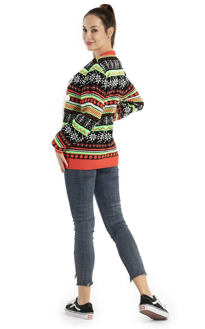 Unisex Women's Ugly Christmas Sweater LED Light Funny Novelty Knit Pullover (Medium)