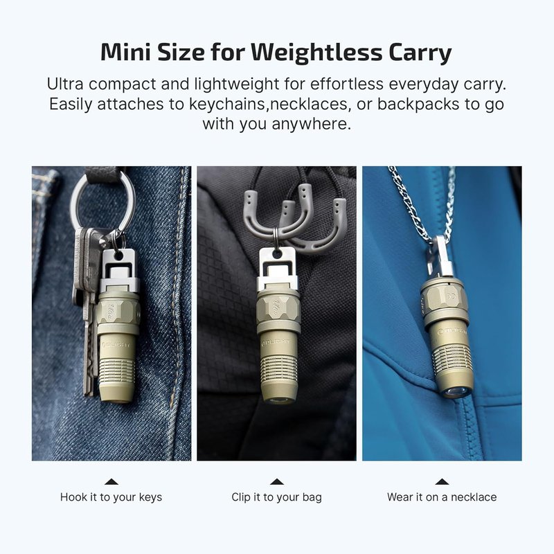 OLIGHT Ultra Rechargeable EDC Flashlight - 80 Lumens Mini LED Keychain Light | Olive Green for Everyday Carry