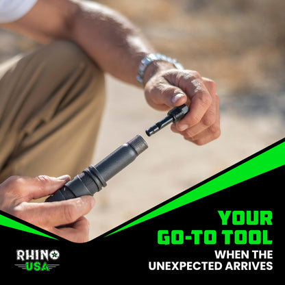 Rhino USA Survival Shovel w/Pick - Heavy Duty Carbon Steel Military Style Entrenching Tool for Off Road, Camping, Gardening, Beach, Digging Dirt, Sand, Mud & Snow. (Survival Shovel)