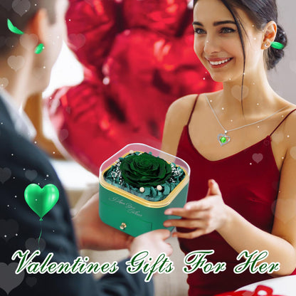 Beferr Valentines Day Gifts for Her Preserved Real Rose with Necklace Eternal Roses Forever Flowers for Delivery Prime Mothers Anniversary Birthday Gifts for Women Mom Grandma Wife Daughter Girlfriend
