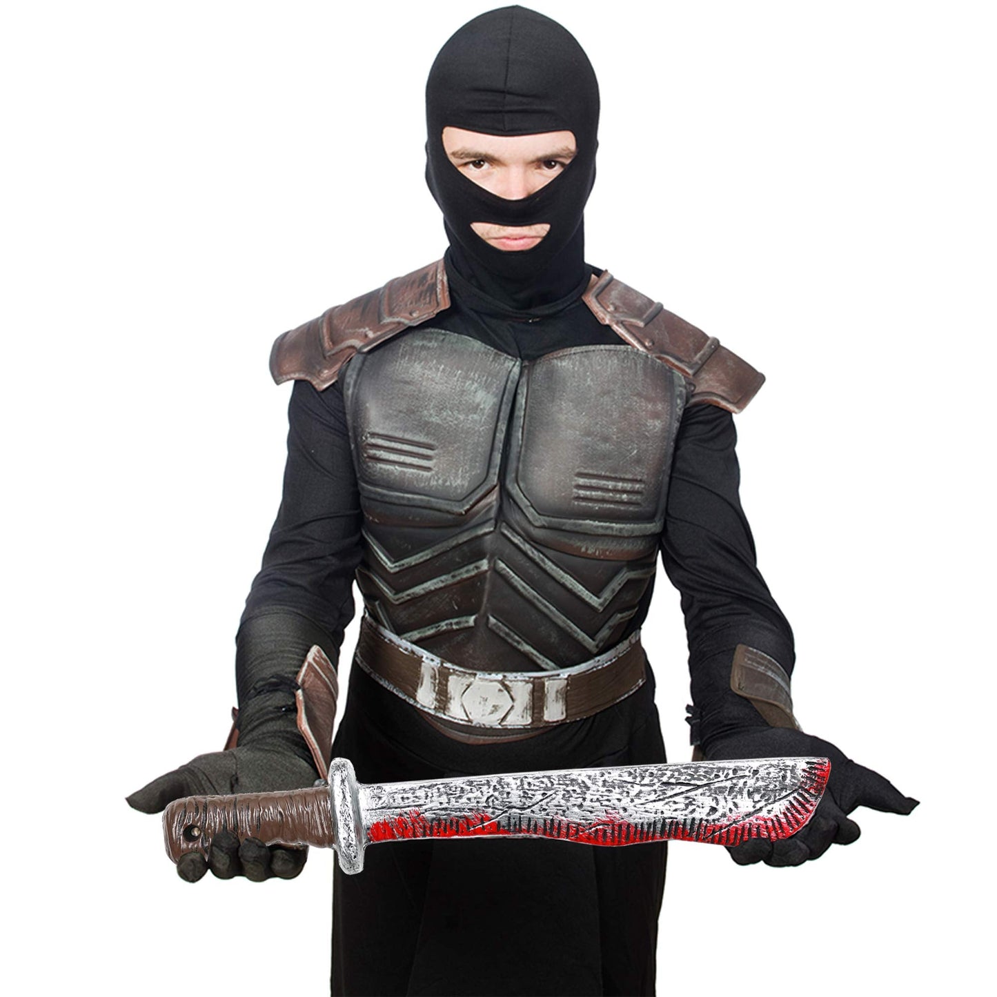 Skeleteen Bloody Machete Halloween Costume Prop - Fake Realistic Bleeding Knife Toy for Costumes and Cosplay