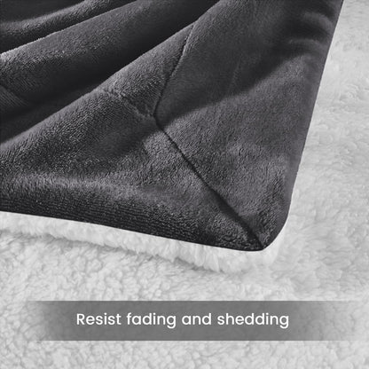 Imperial Rooms Sherpa Fleece Blanket Bed Throws Blankets For Sofas Soft Fluffy Thick Travel Blanket Reversible Microfiber Throw (Grey, Single (130 x 150 Cm))
