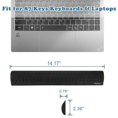 Aelfox Keyboard Wrist Rest for Laptop, Ergonomic Laptop Wrist Pad Wrist Support for Slim 87 Key Gaming Keyboard/Computer/Mac (14.17 x 2.32 x 0.7 Inch)