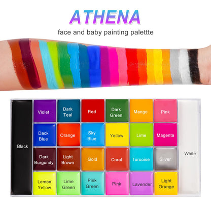 UNIFULL 26 Colors Professional Face Body Paint Kit, Oil Face & Body Paint Kit for Halloween,including 26 Colors Face Paint/Paint Stick/ Brushes/ Special Effects Sticker for Halloween/Fake Blood