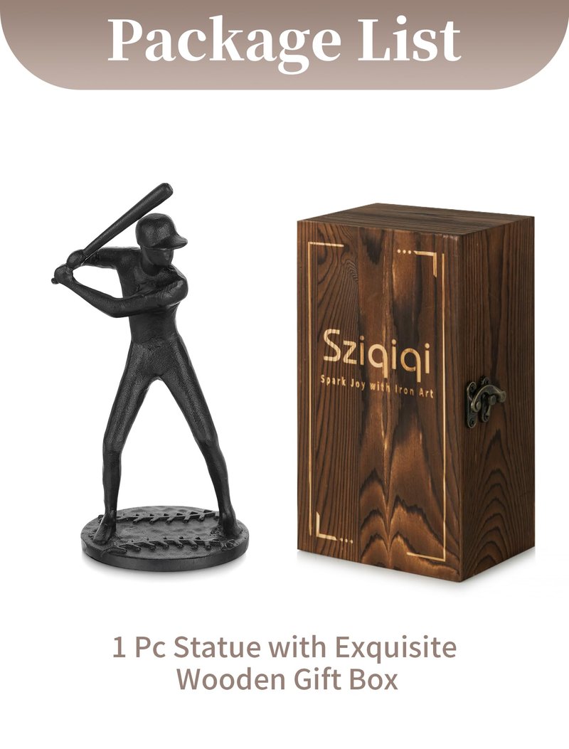 Sziqiqi Baseball Gifts for Men: Gifts for Baseball Players Lovers Coasch Teen Fans - Sport Themed Gift for Valentines Day Birthday Christmas - Baseballs Themed Figurine for Man