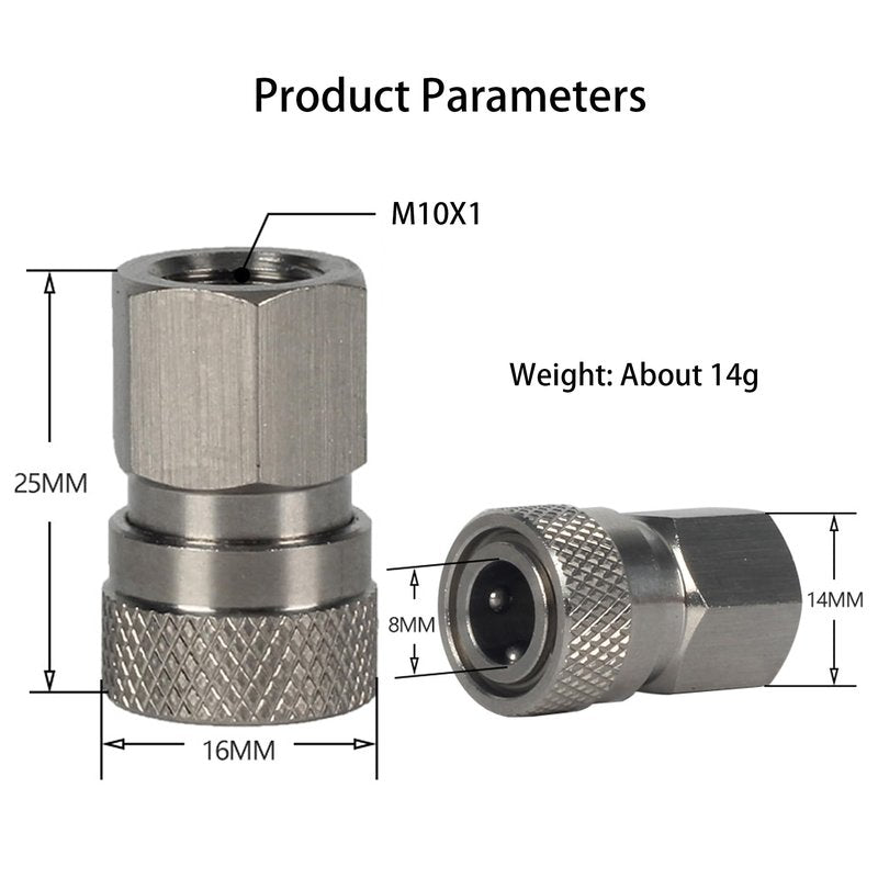 HMKUGO Paintball PCP Female Thread Stainless Steel Coupler HPA CO2 Air Tank Refill Connector Quick Disconnect Quick Release Adapter Fitting