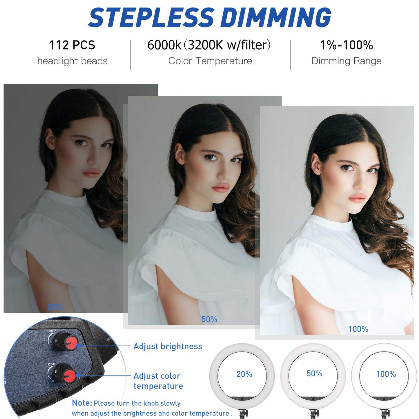 CXYP 18 inch LED Ring Light with Tripod Stand, 3200K-6000K Dimmable Selfie Ring Light with Phone Holder, Bluetooth Control, Carrying Bag for Smartphone, Makeup,Tiktok, YouTube, Vlog,Video