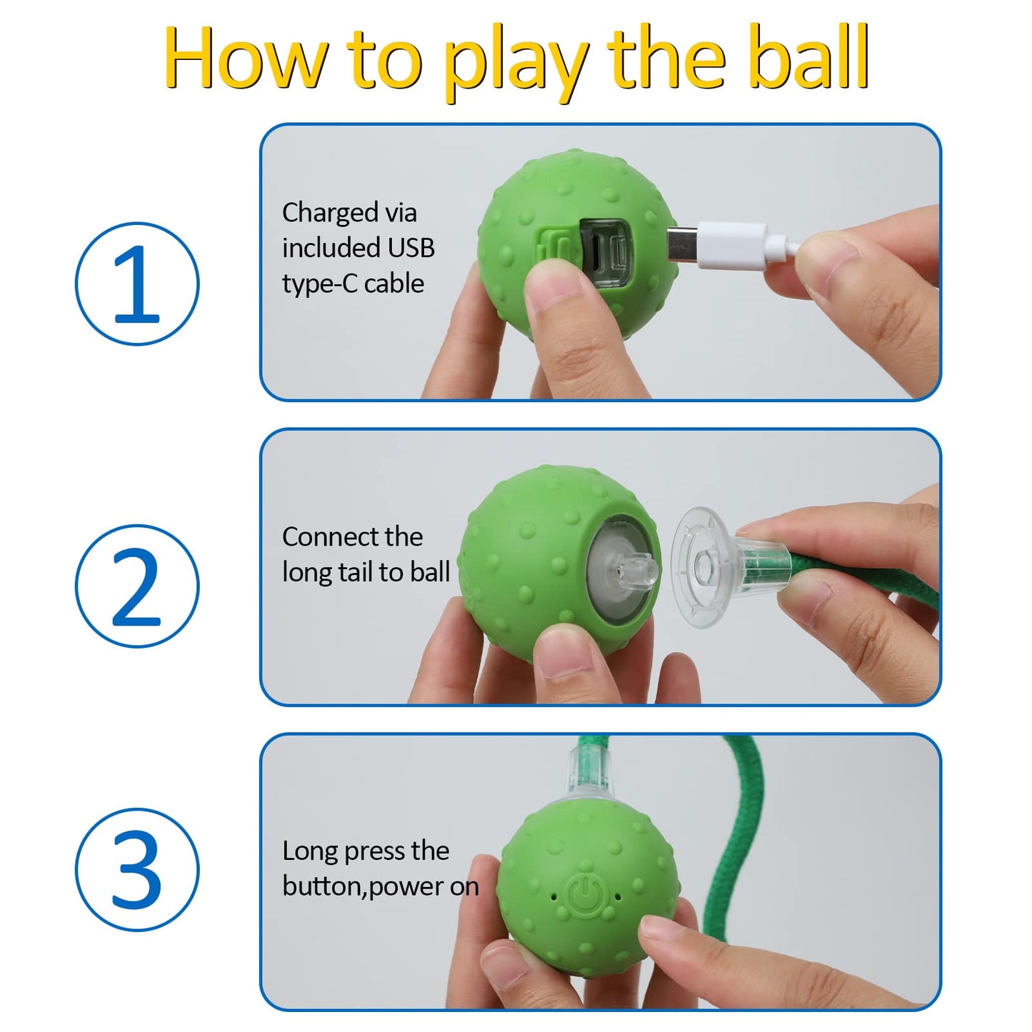 Interactive Cat Toys for Bored Indoor Adult Cats, Automatic Fast Move On Carpet, Bird Chirping & Motion Activated Cat Ball