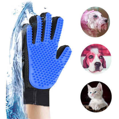 Generic Pet Grooming Glove, Blue - Perfect for Dog, Cat, Rabbit with fur (short and long), Multi-role Bathing, Massaging, Grooming, Shedding, Brush Glove