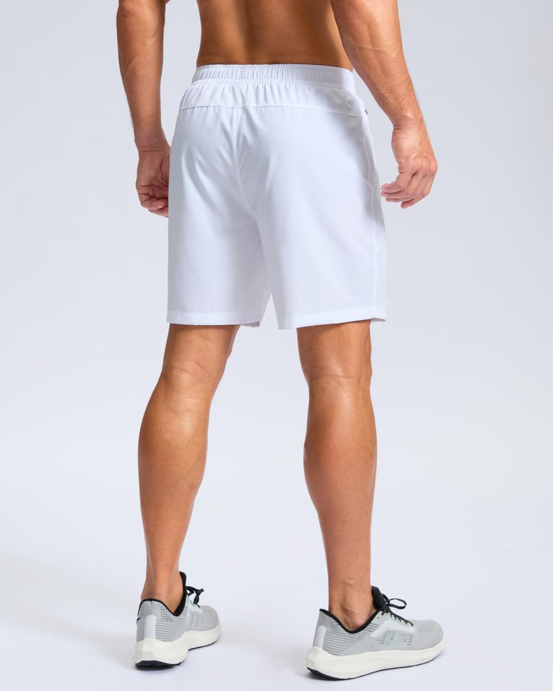 G Gradual Men's Athletic Running Shorts with Zipper Pockets Quick Dry 7"/ 5"/ 9" Workout Gym Shorts for Basketball Hiking(White,9XL)