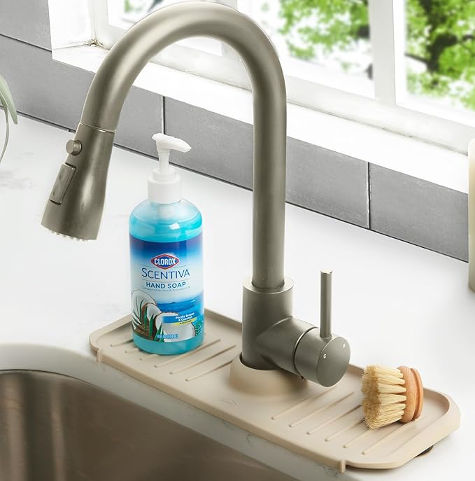 Clorox KeptClean Kitchen Faucet Splash Guard – Easy-to-Install, Water-Resistant