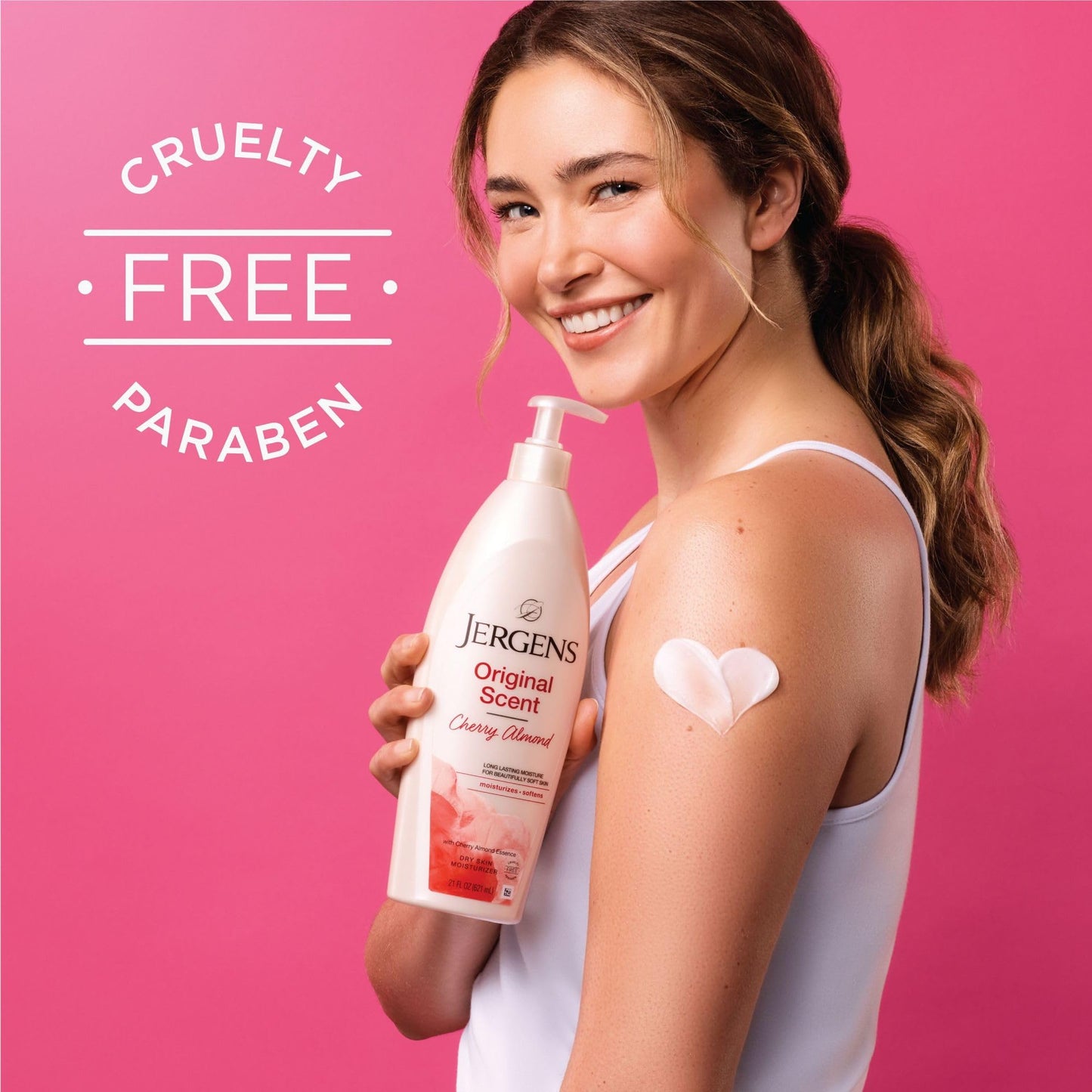 Jergens Original Scent Dry Skin Body Lotion, Hand and Body Moisturizer, Cherry Almond Essence, Dermatologist Tested, 2 Oz, Pack of 20