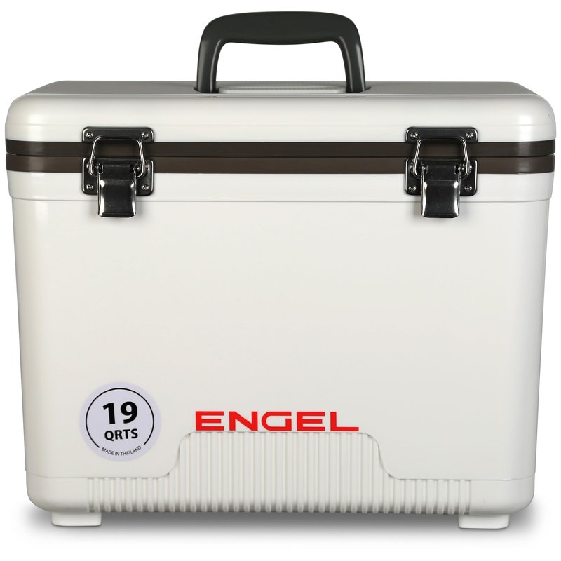 Engel UC19 19qt Leak-Proof, Air Tight, Drybox Cooler and Small Hard Shell Lunchbox for Men and Women in White