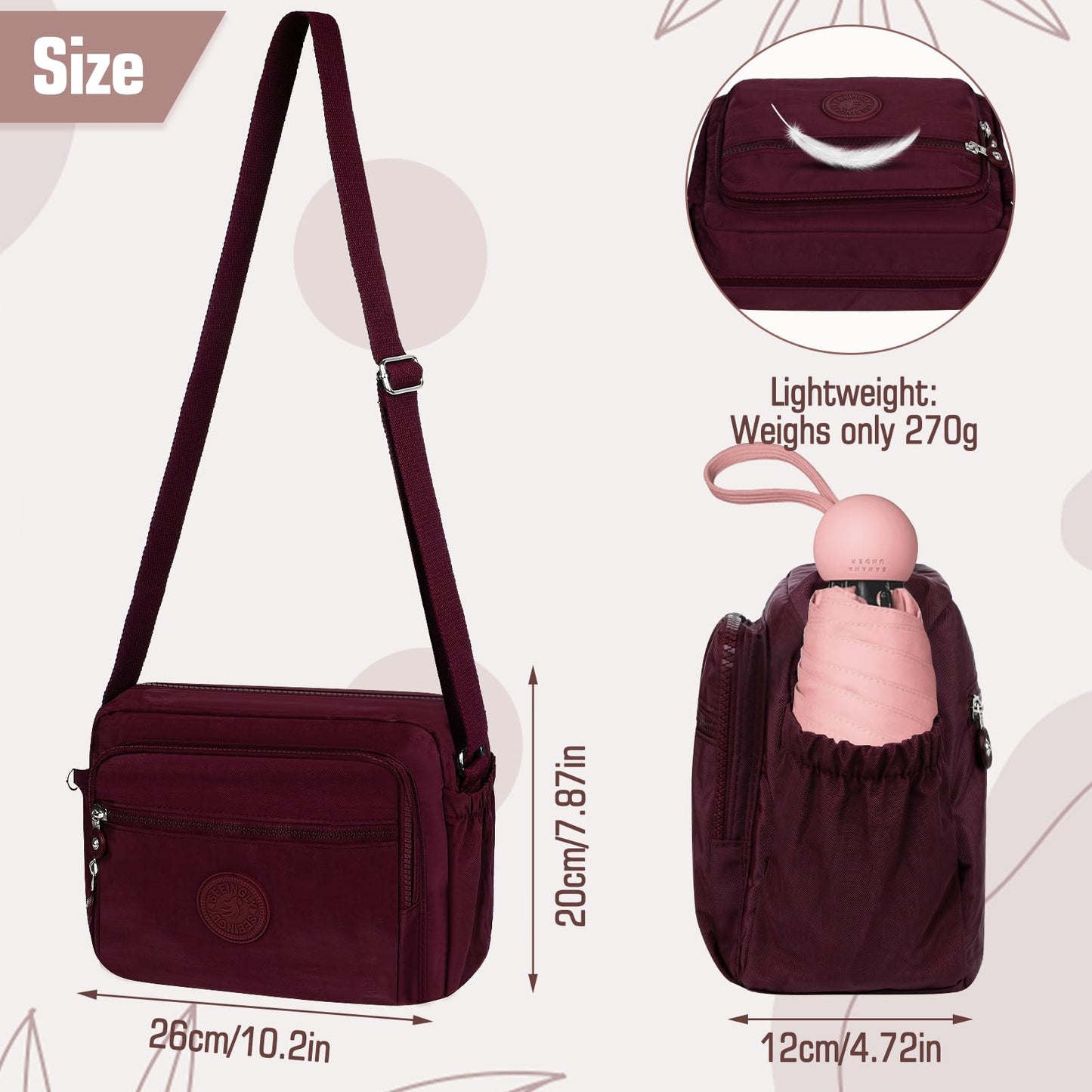 NEWIROVE Women's Cross-Body Bags Shoulder Bags Women Satchel Bag Messenger Bag Cross Over Body Bags Crossbody Bags for Women Lady, Shopping, Working and Travel,Red