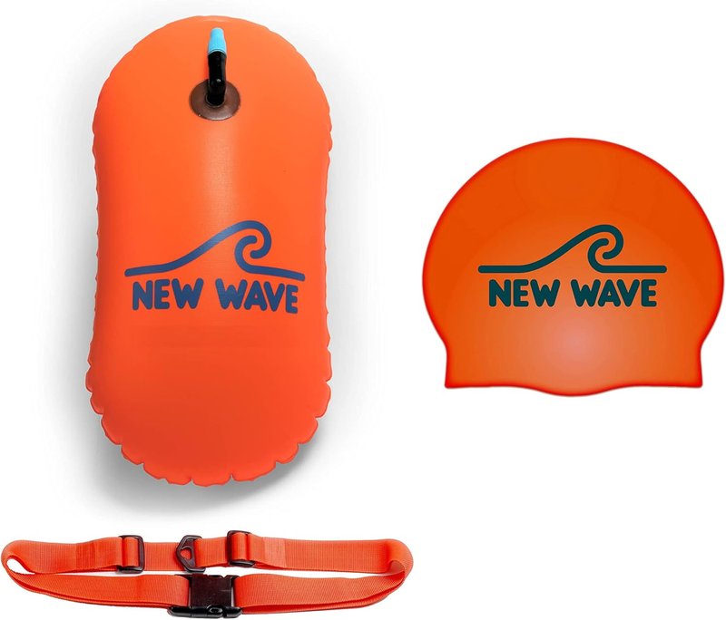 Swim Bubble and Cap Bundle - New Wave Orange Swim Accessories for Kids