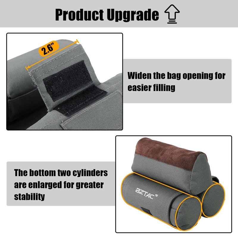 BZTAC Tactical Shooting Rest Bag Durable 600D Oxford Water Resistance with Soft Double Layer Cowhide Leather, Rifle Support Sand Bag Stand Holders for Shooting, Range, Outdoor and Hunting - Unfilled