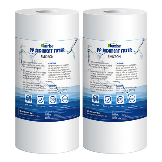 BLUERISE 5 Micron 10" x 4.5" Sediment Water Filter Replacement Cartridge