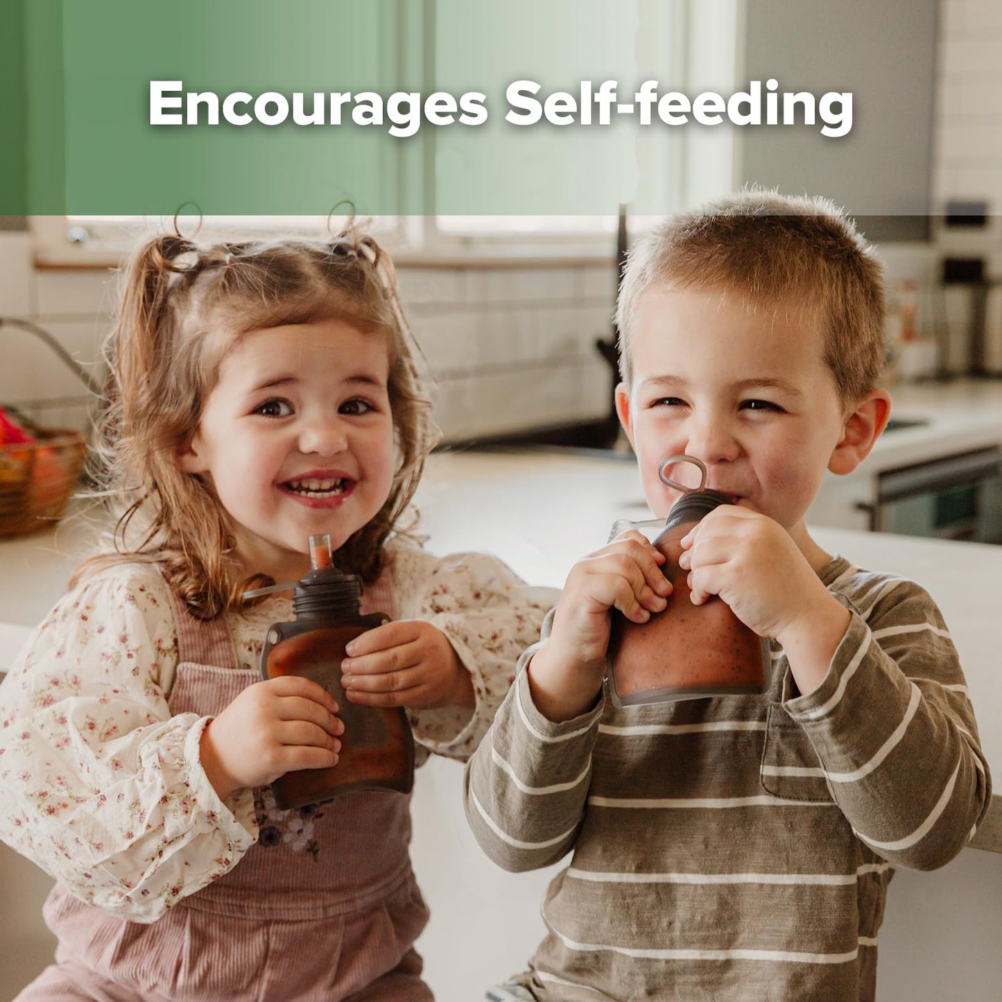 Haakaa Yummy Pouch Reusable Baby Food Pouch, Baby Food Storage Kids Squeezable Pouch, Washable Freezer - Make Homemade Organic Food for Babies/Toddlers, 4oz, 2 Pack,6m+