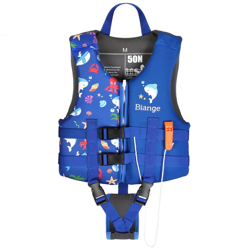 Kids Swim Vest, Child Swimming Jacket Toddler Floaties Swim Float Aid with Emergency Whistle for Boys Girls Ages 1-9 Years Old