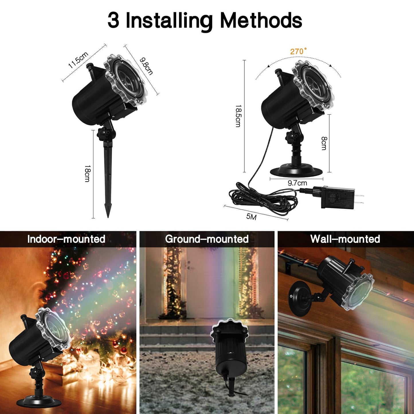 Halloween Decorations,MOSSNDAR 64 HD Patterns Halloween Christmas Projector Light Outdoor,Holiday Projector Light with RF Remote,Waterproof Landscape Lamp Projector for Garden Party,Xmas New Year Gift