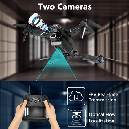 FLYVISTA Mini Drone with Camera for Adults Kids, 1080P WiFi FPV Camera Drone with 3 Batteries, One-Click Take Off/Landing, Altitude Hold, Headless Mode, 360° Flips, 3-Gear Speeds, Emergency Stop, Carrying Case, Toys Gifts for Kids and Adults Beginner