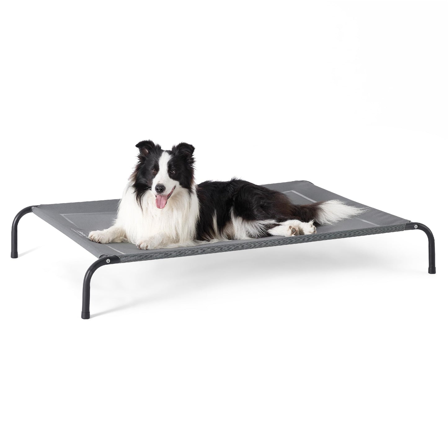 Bedsure Outdoor Elevated Dog Bed Large Sized Dog, Portable Indoor & Outdoor Cooling Raised Cot Pet Hammock Bed with Skid-Resistant Feet, Frame with Breathable Mesh, Grey, 49 inches