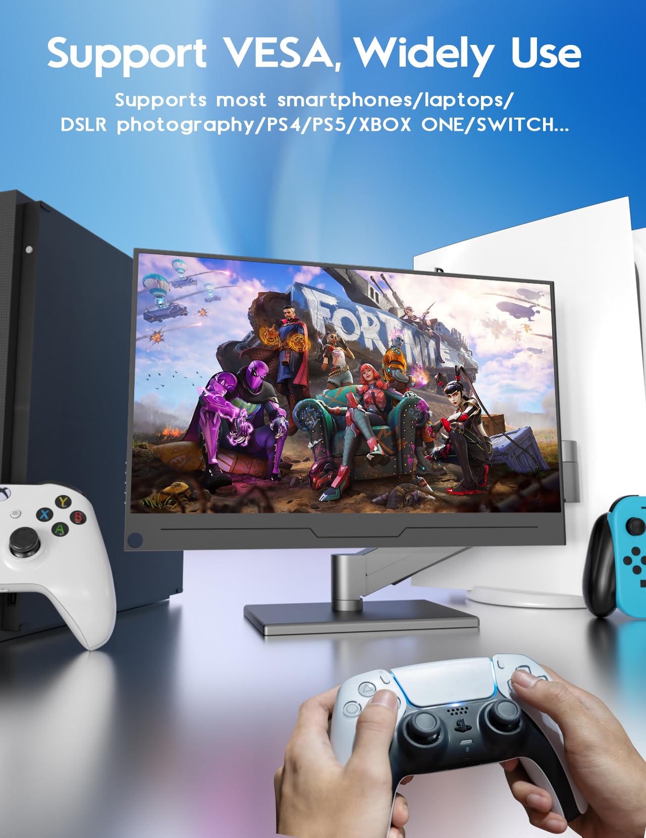 4K Portable Monitor 13.3" 3840 x 2160 UHD USB-C HDMI Laptop Monitor, 100% sRGB IPS Computer Gaming Display HDR Travel Monitor w/Speakers for Laptop Xbox PS5 Switch PC Phone