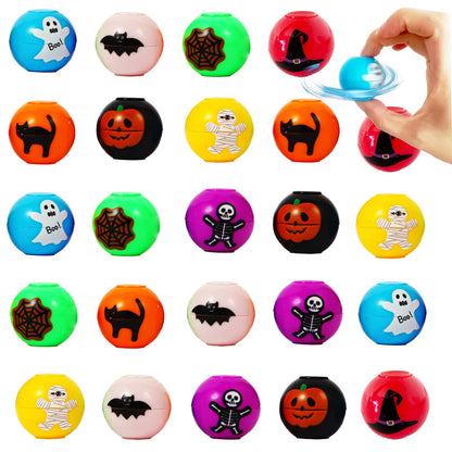 24 Pcs Halloween Mini Fidget Spinners Ball Toys for Kids Adults Halloween Trick or Treat Goodie Bag Fillers Treasure Box Toys for Boys Girls Halloween Party Favors Classroom Prizes