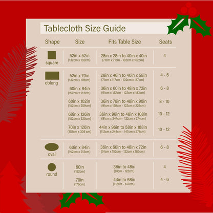 Kadut Christmas Tablecloth, Poinsettia Leaf Red Tablecloth (60 x 102 Inch) for 6 Foot Rectangle Tables, Heavy Duty Fabric, Table Cloth for Harvest, Xmas Holiday, Winter, and Parties Table Cover