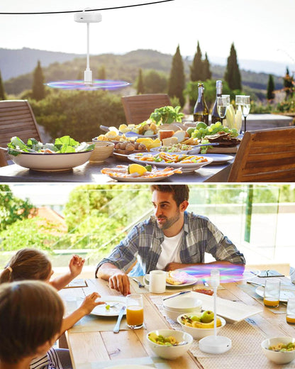 Edvision 4 Pack Food Table Fan, 2000mAh USB Powered Rechargeable Food Fan, Portable Fan with Flexible Goose-Neck and Soft Blades for BBQ, Patio, Party (White)