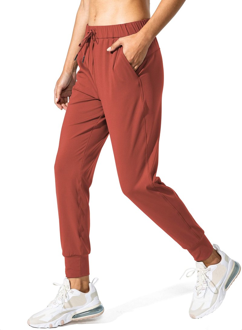 SANTINY Women's Joggers Pants Pockets Drawstring Running Sweatpants for Women Lounge Workout Jogging(Savannah Red_S)