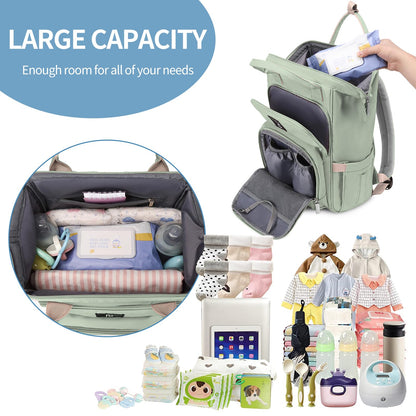 Pomelo Best Baby Changing Backpack Waterproof Changing Bag Back Pack with Changing Mat, Large Capacity Nappy Changing Back for Mom and Dad On the Go