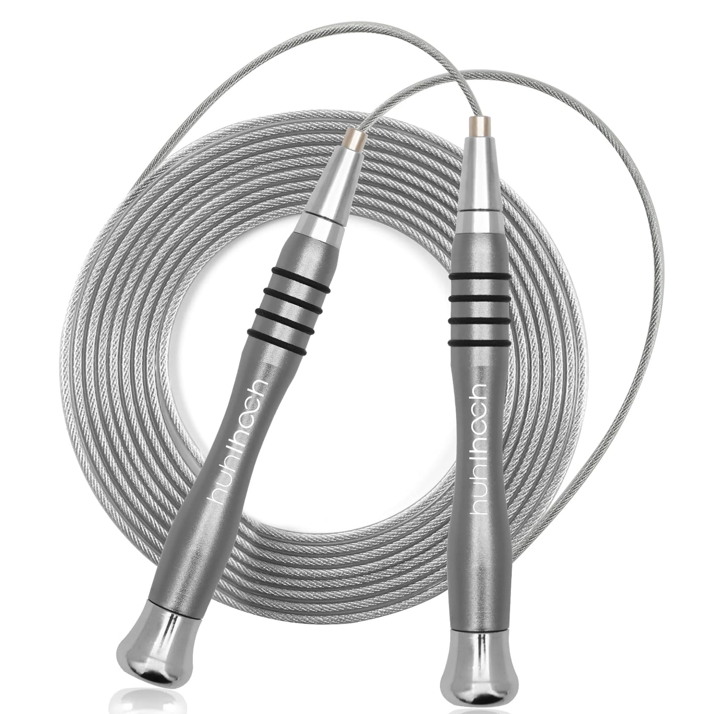 High Speed Jump Rope - Self-Locking No-Screw Design, Weighted Jump Rope, 360° Fast Rotation, Silicone Textured Design, Non-Slip, Includes 2 Speed Ropes Cables for Optimal Fitness Training & More - CrossFit Jump Rope.