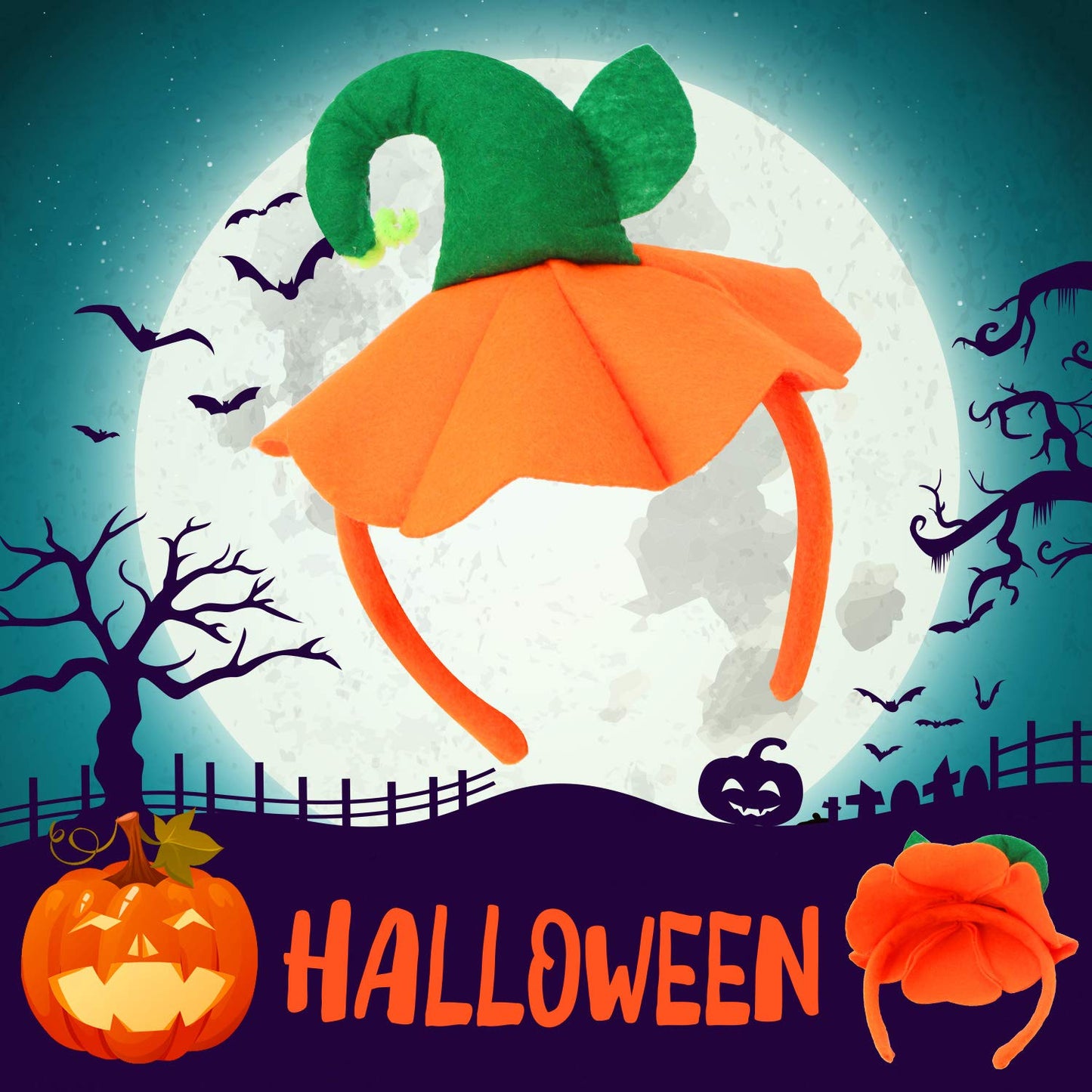 Farochy Halloween Headband Pumpkin Hat Headbands Halloween Pumpkin Headband Pumpkin Headwear Pumpkin Headdress