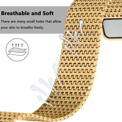 Anlinser Compatible with Apple Watch Strap 49mm 46mm 45mm 44mm 42mm, Magnetic Straps Stainless Steel Metal Band Designed for Apple Watch Ultra 2/Ultra Series 10 9 8 7 6-1 SE(49mm/Ultra, Gold)