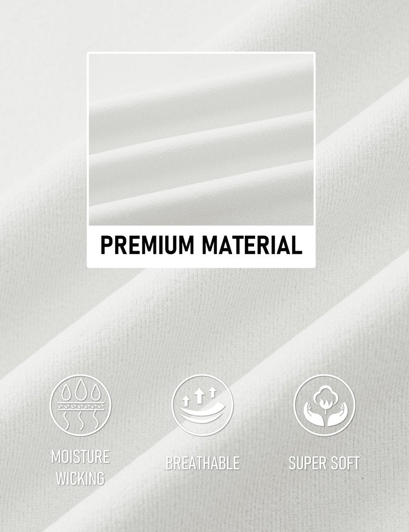 MAGCOMSEN Long Sleeve Shirts for Men Classic Basic Casual Winter Polyester Regular Fitted Long Sleeve Shirt White