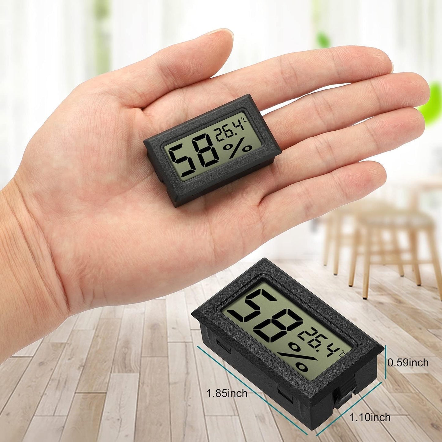 EEEKit 8 Pack Digital Thermometer Hygrometer, Indoor Temperature Humidity Sensor Monitor for Greenhouse Office, Celsius