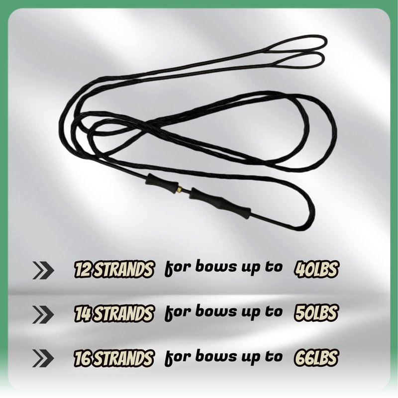 DeeRace Traditional Recurve Bow String and Bowstring Finger Savers Set, Dacron Bow String with Finger Guards (AMO 50” (Actual Length 46”), 16 Strands (Recommended for up to 65 lbs))