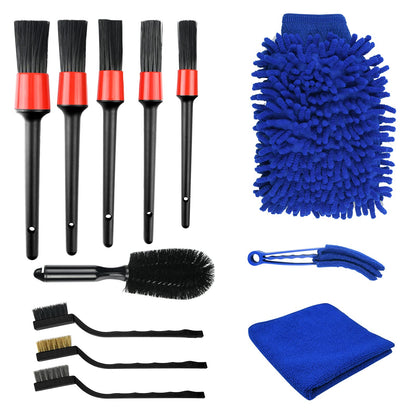 URAQT Car Detailing Cleaning Brushes Kit, 15 Pcs Car Interior Washing Tool Set, Automotive Detail Brushes for Car Exterior, Interior, Air Vents, Dashboard, Emblems, Engine, Wheel