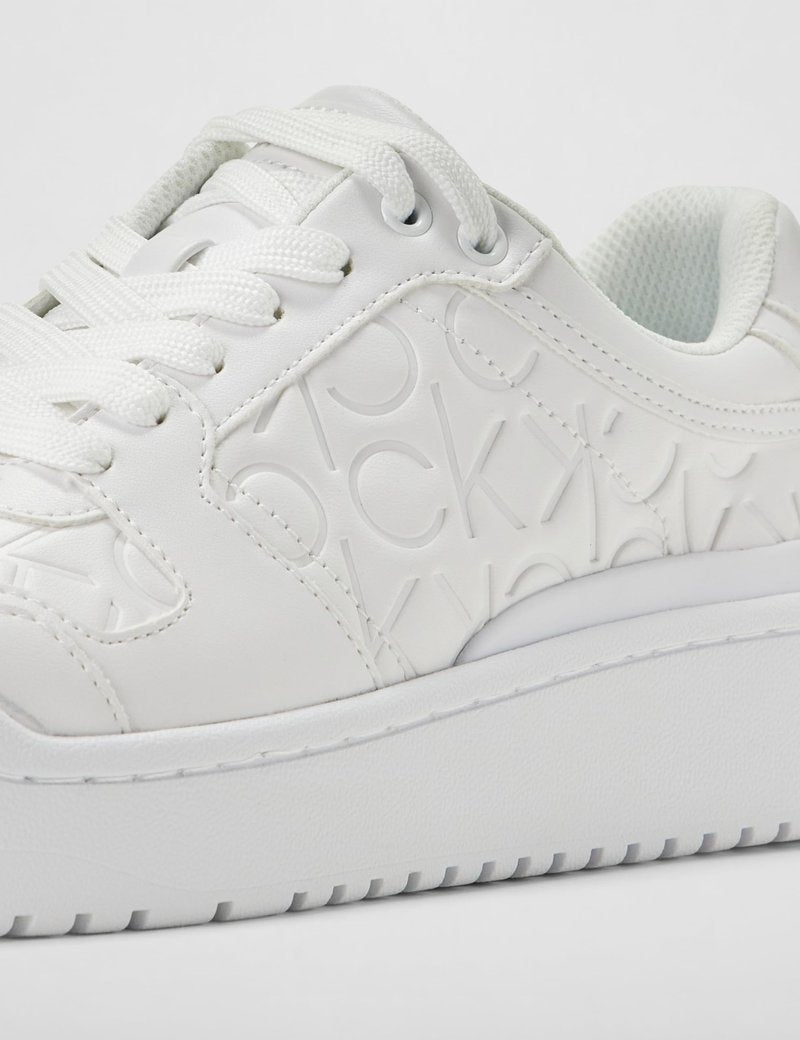 Calvin Klein Women's Aelora Sneaker, White 141, 7