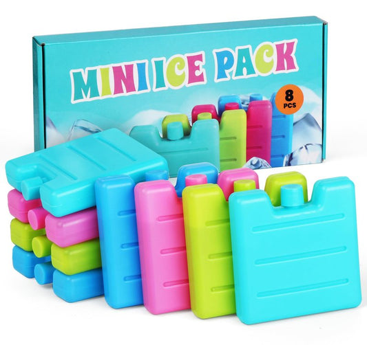 Lemonfilter 8 Pack Reusable Small Ice Packs for Lunch Boxes, Freezer Packs for Coolers Leak-Proof Long Lasting Cool Packs for Camping, Travel, Picnic, Work, Fishing